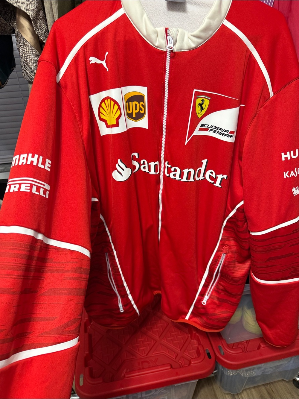Puma Red Scuderia Racing Jacket with White Accents